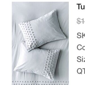 Urban Outfitters Tufted Dot Pillow Shams - Light Gray
